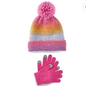 Wonder Nation Girls Pom Hat and Glove Set, 2-Piece Set